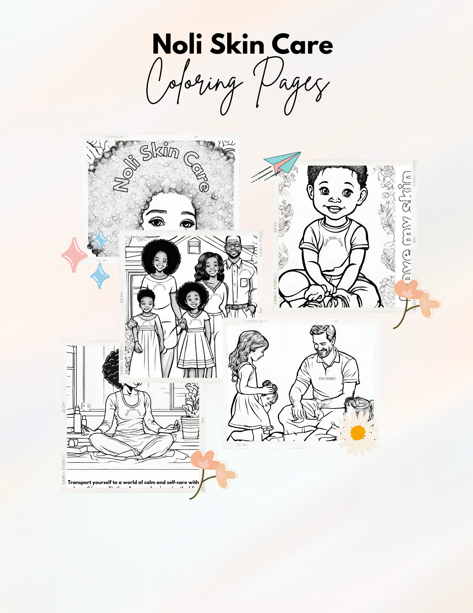 Tiny Adventures in Color: A Sweet Skincare Journey Coloring Pages 